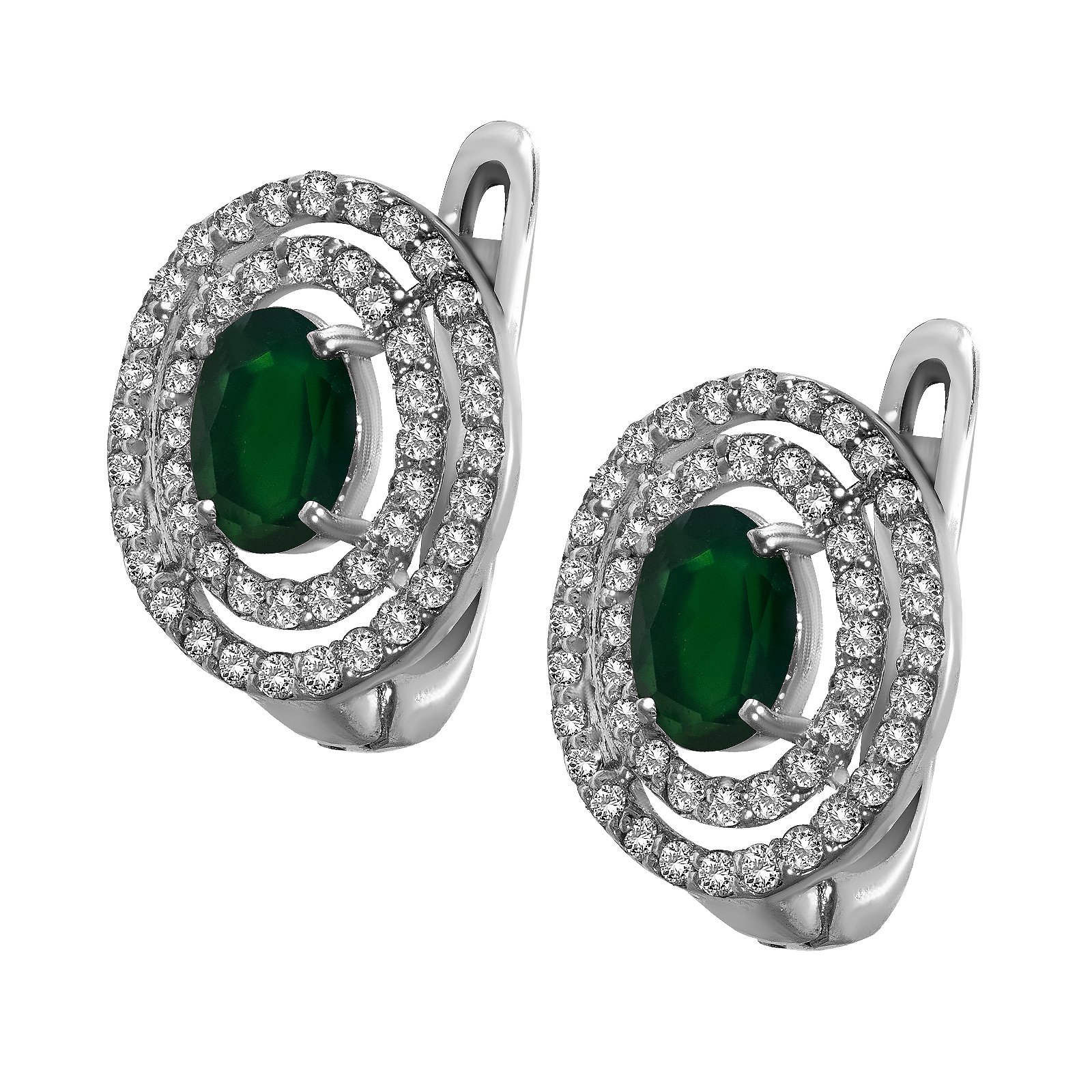 

Серьги из серебра с агатами и куб. циркониями 145432