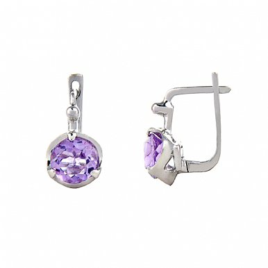 

Серьги из серебра с аметистами 146674