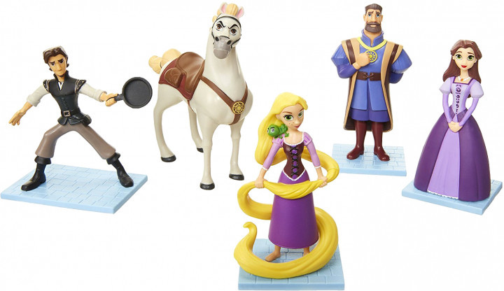 

Игровой набор из 5 фигурок: Рапунцель, Флин Райдер, Король с Королевой и конь Максимус - Tangled, Jakks Pacific