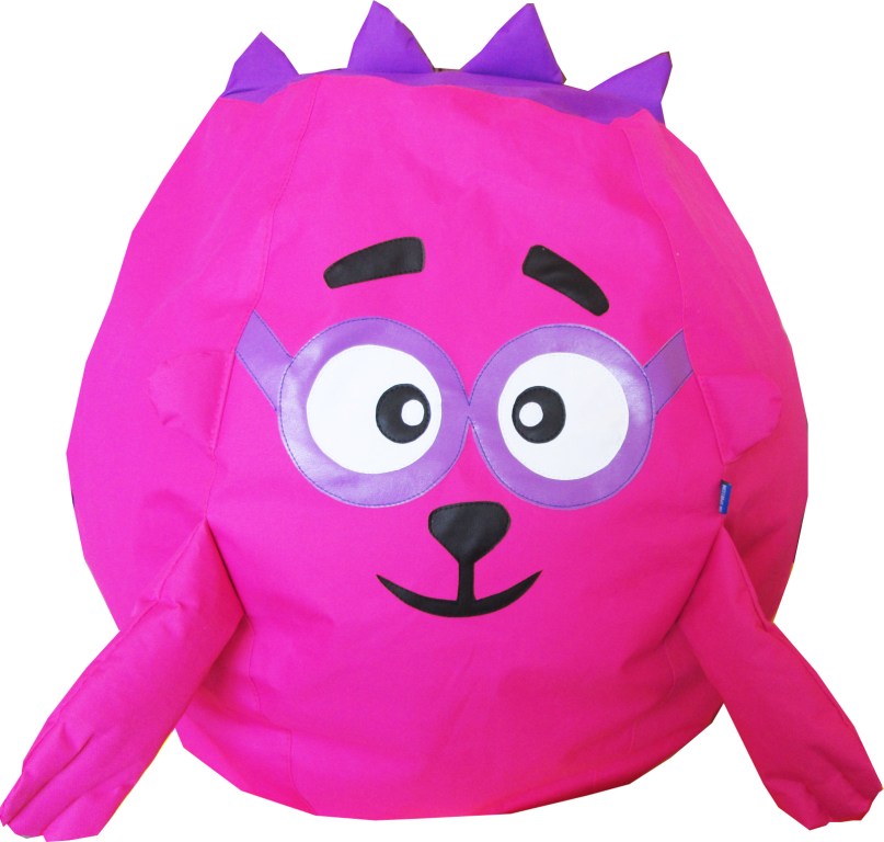 

Бескаркасное Кресло-мешок Смешарики Ежик со съемным чехлом и ручкой для переноски, пенополистирол D=80 см