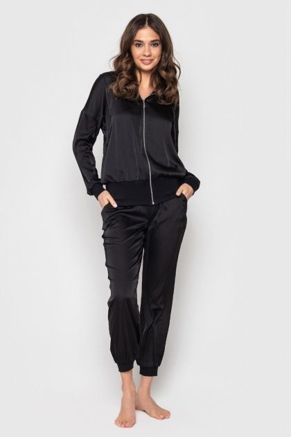 

Женский костюм: бомбер и брюки German Volf шелковый черный German Volf S (1485)