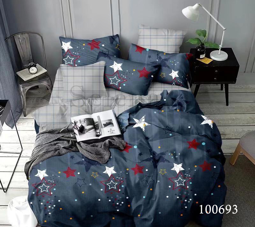 

Комплект постельного белья Selena Бязь Люкс Осенний звездопад семейный 100693