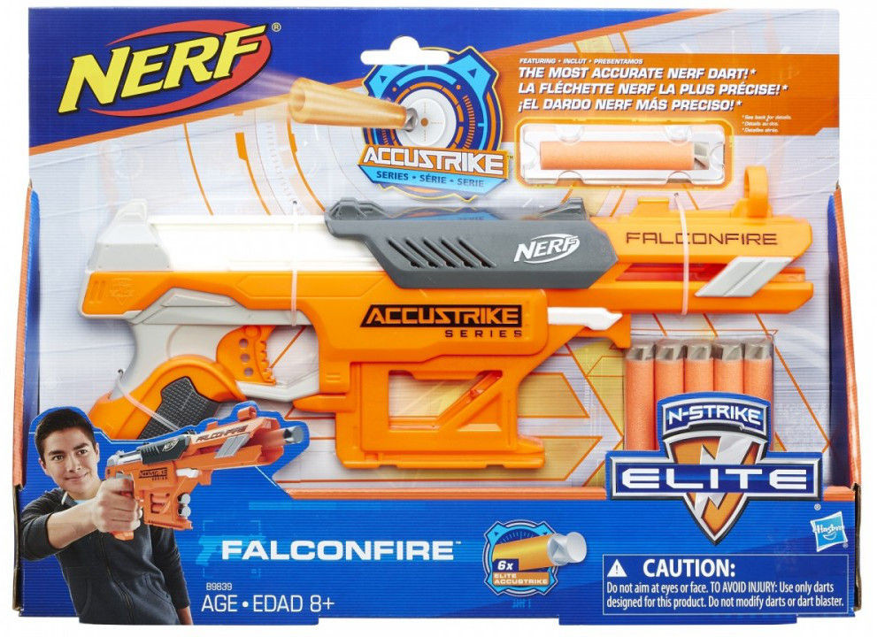 

Детское Игрушечное Оружие Пистолет с 5 патронами N-Strike Accustrike Falconfire желтый NERF Нерф Hasbro