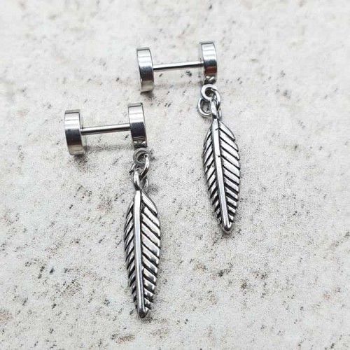 

Серьги закрутки Steel Evolution из медицинской стали с пером 1698 S