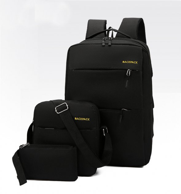 

Рюкзак, сумка, клач 3 в 1 набор, BACKPACK Trend, черный