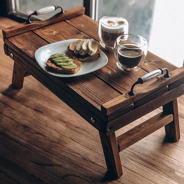 Поднос Lizhnyk (241401) 50х30х22 деревянный складной столик ЭКО завтрак .