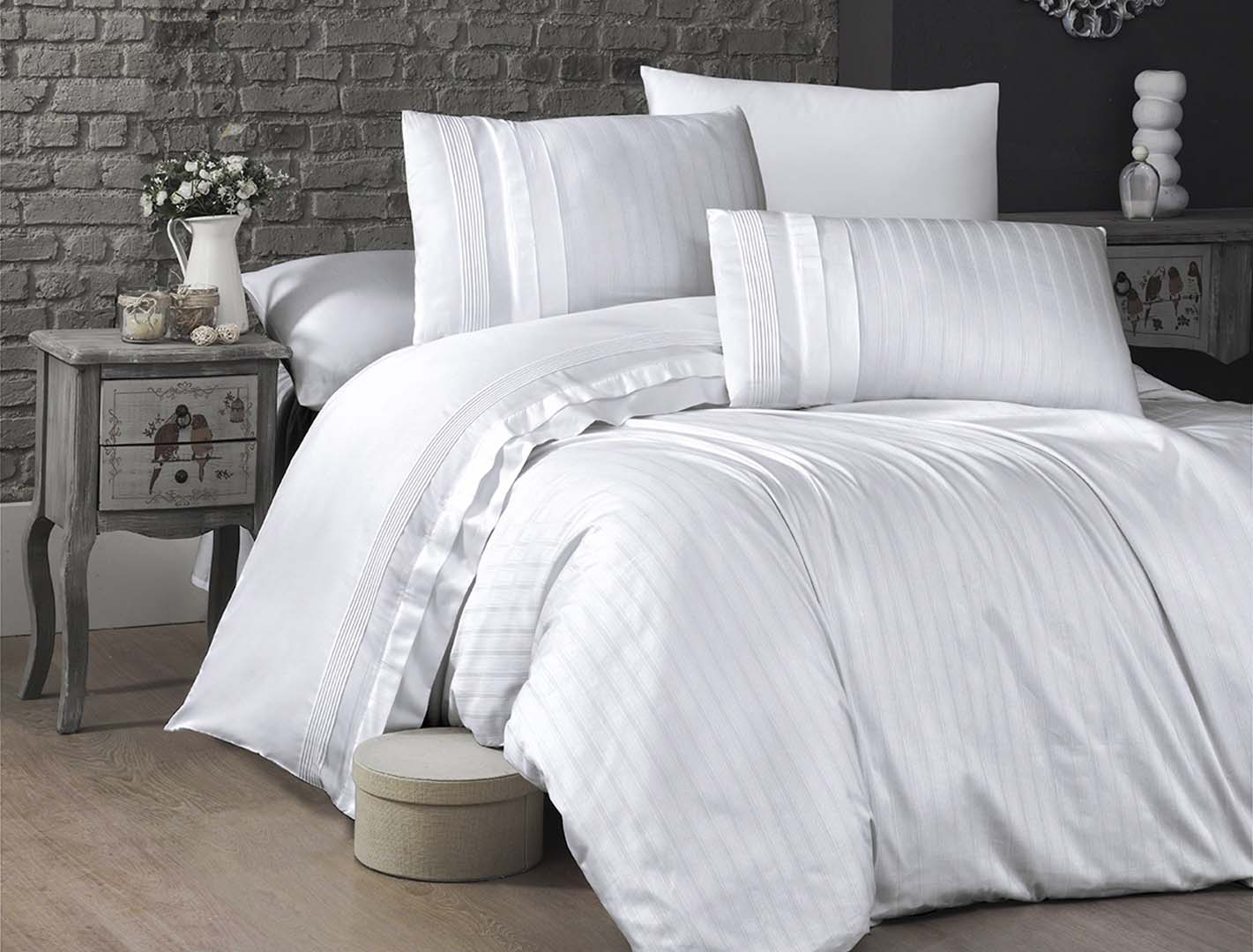 

Постільна білизна Deluxe Satin 200 х 220 см New Trend Beyaz First Choice k-1938-20