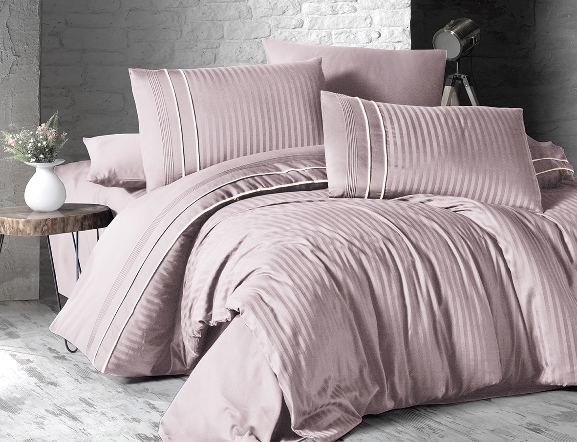 

Постельное белье Deluxe Satin 200 х 220 см Stripe Style Powder First Choice k-1938-14
