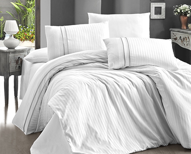 

Постельное белье Deluxe Satin 200 х 220 см Stripe Style Beyaz First Choice k-1938-17