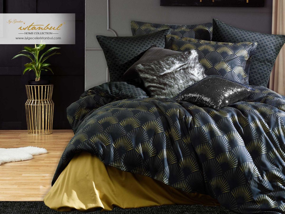 

Постільна білизна Istanbul 200×220 Satin з візерунком, alvine-siyah Istanbul k-ist 31007