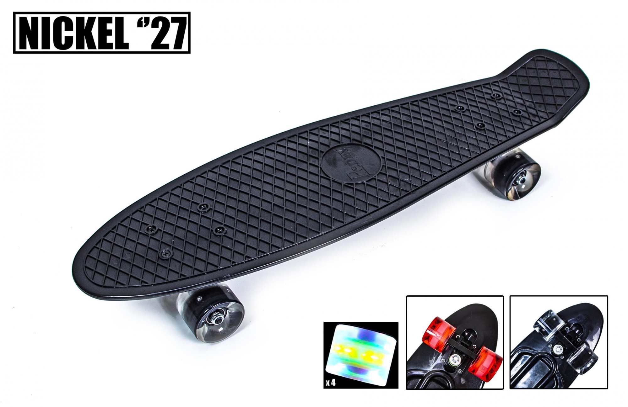 

Пенни Борд Scale Sport Nickel 27 чёрный цвет светящиеся колеса