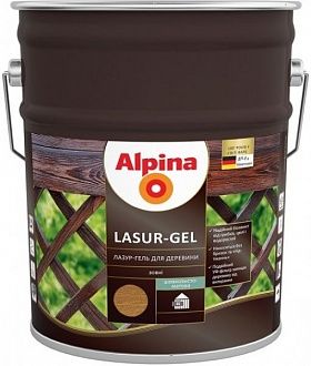 

Тонкослойная лазурь для защиты деревянных фасадов Alpina Lasur-Gel ТИК Шелковисто-матовая 10л (alp_948103820)