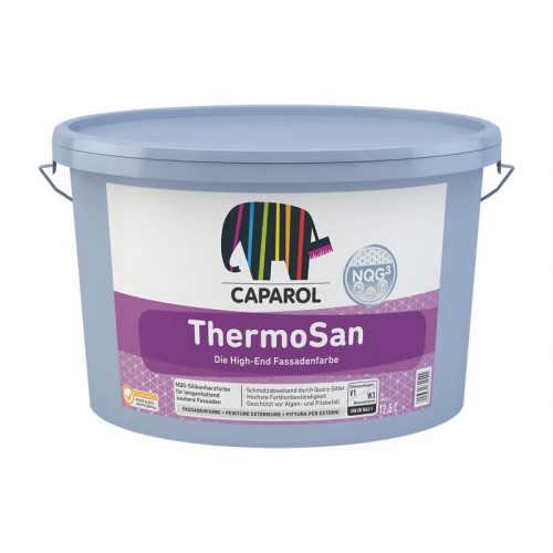 

Краска фасадная силиконовая Caparol ThermoSan NQG B1 защищает от водорослей и грибка Белая 12.5 кг (alp_823667)