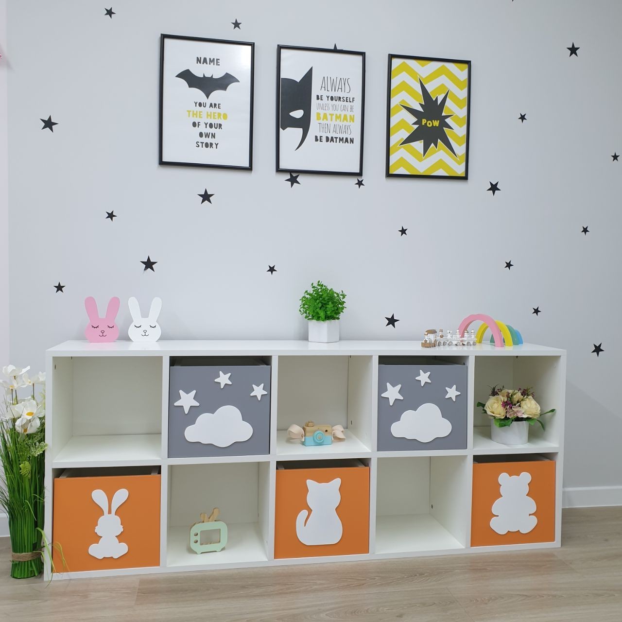 

Стеллаж для игрушек Scandic Kid, 5 ящиков, 10 ячеек. Цвет оранжевый и серый