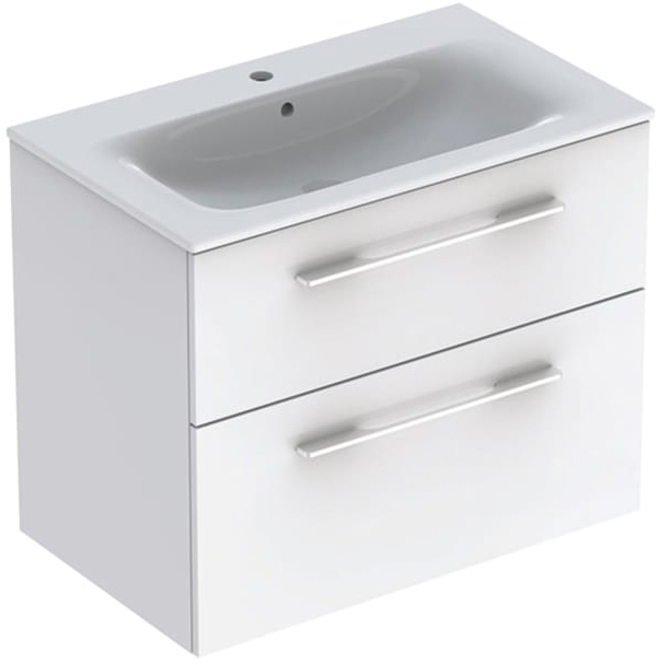 

Тумба подвесная GEBERIT Selnova Square 501.240.00.1 с раковиной 80 см белая глянцевая