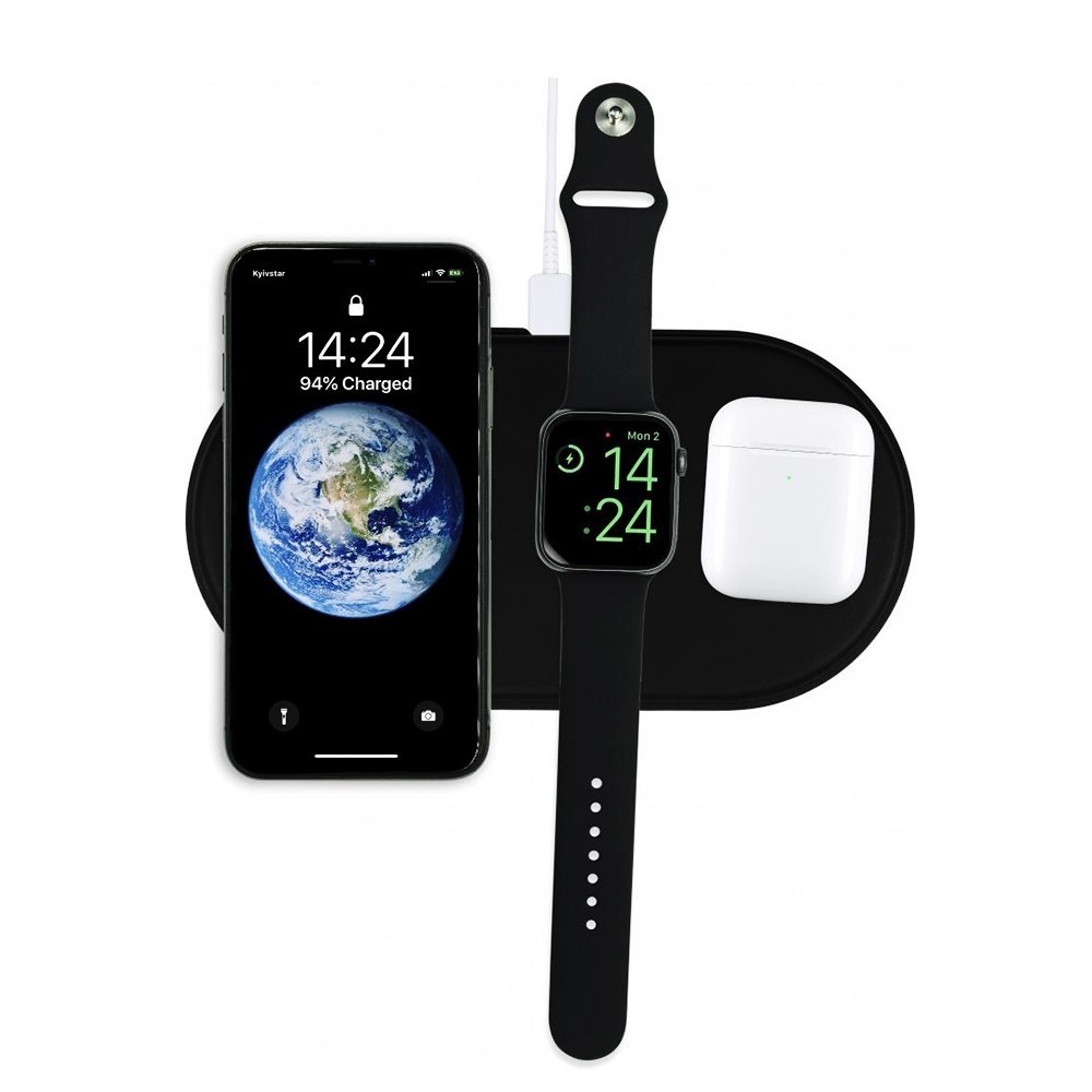

Беспроводное зарядное устройство Baseus 3в1 для Samsung, iPhone, Apple Watch, AirPods, Xiaomi, Huawei
