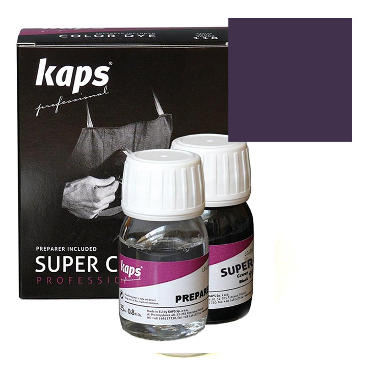 

Краска для гладкой кожи + средство для подготовки к покраске Kaps Super Color + Preparer 25 ml 102 Темная Сирень