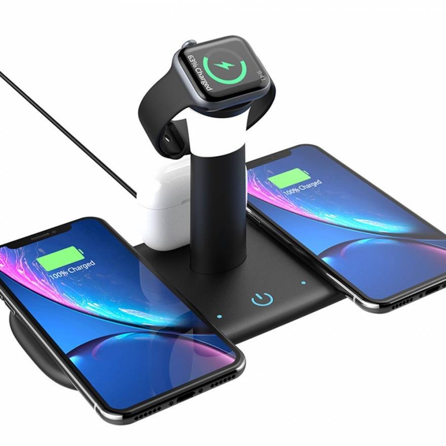 Беспроводная док-станция Fast Charge 5в1 с ночником для iPhone/ Android ...