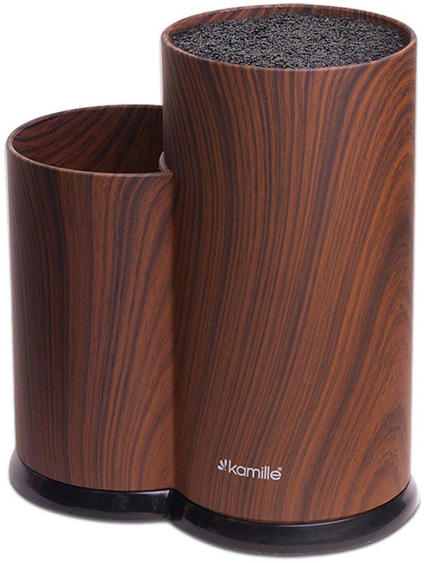 

Колода для ножей Kamille Brash Stand Wood 22.5см пластиковая двойная Kamille KM-7609A