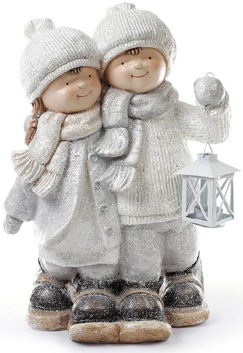 

Новогодняя керамическая фигура Дети с фонариком 48см Bona BD-820-105