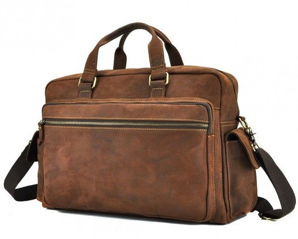 

Мужская кожаная сумка TIDING BAG 40х30х14 см Коричневый 000153277