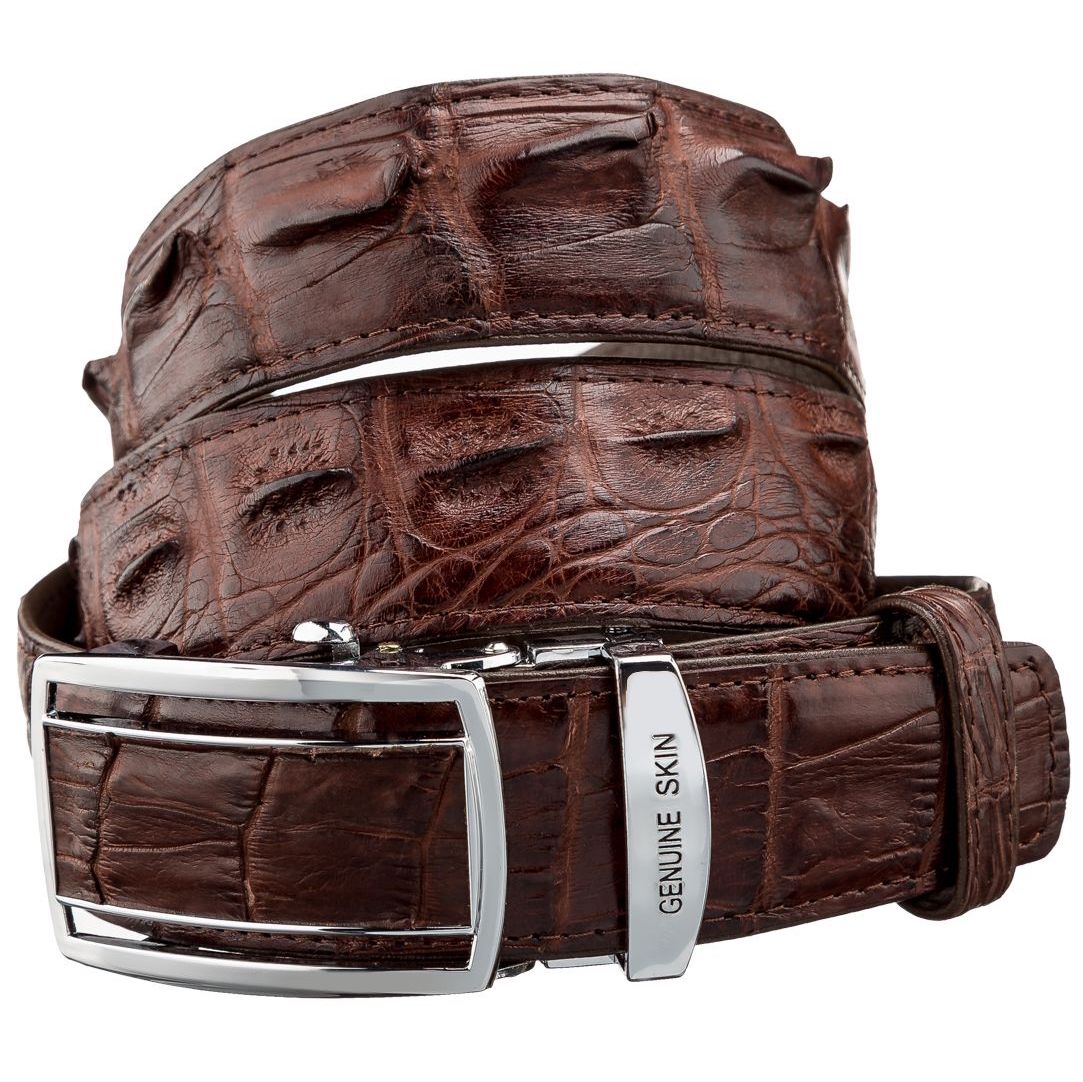 

Мужской кожаный ремень CROCODILE LEATHER 3,7х120 см Коричневый 000154460