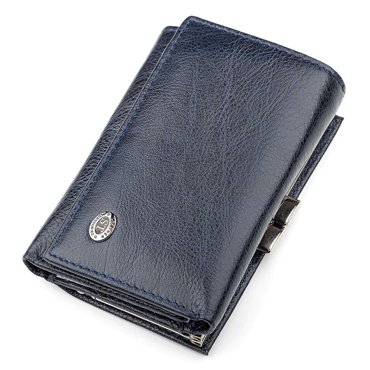 

Женский кожаный кошелек ST Leather 12х8,5х3,5 см Синий 000155381