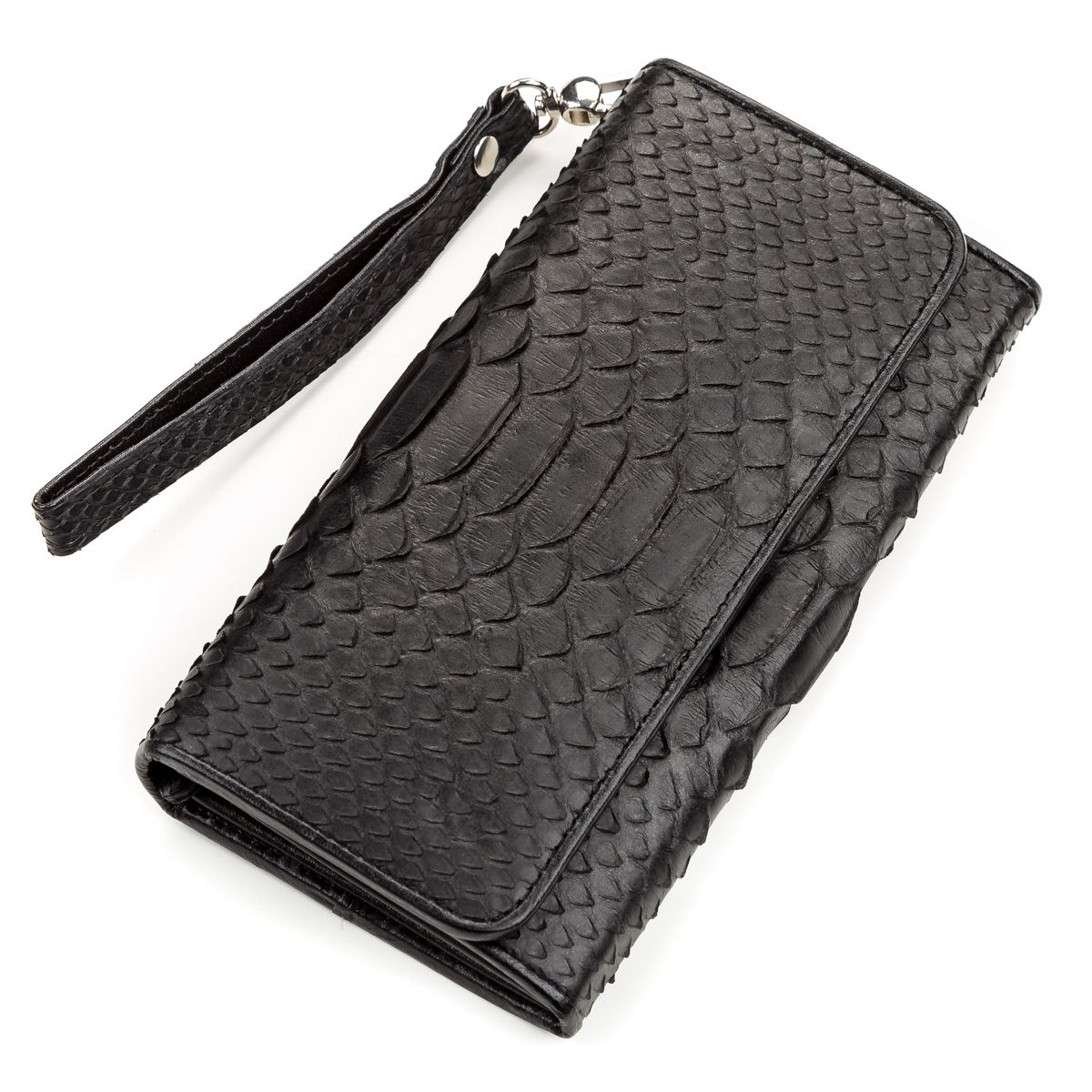 

Женский кожаный кошелек SNAKE LEATHER 19х10 см Черный 000155392
