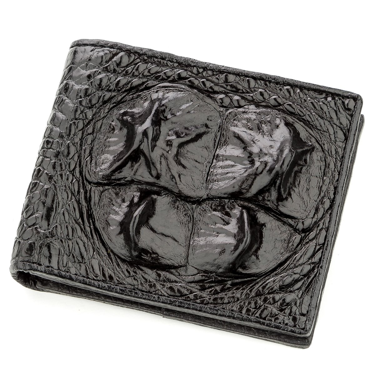

Мужской кожаный кошелек CROCODILE LEATHER 11х 9 см Черный 000155955
