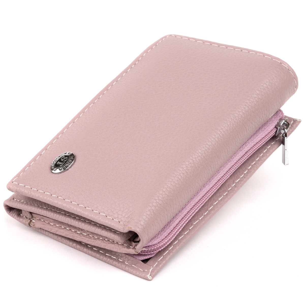 

Женский кожаный кошелек ST Leather 12х7,5х2,5 см Розовый 000155802