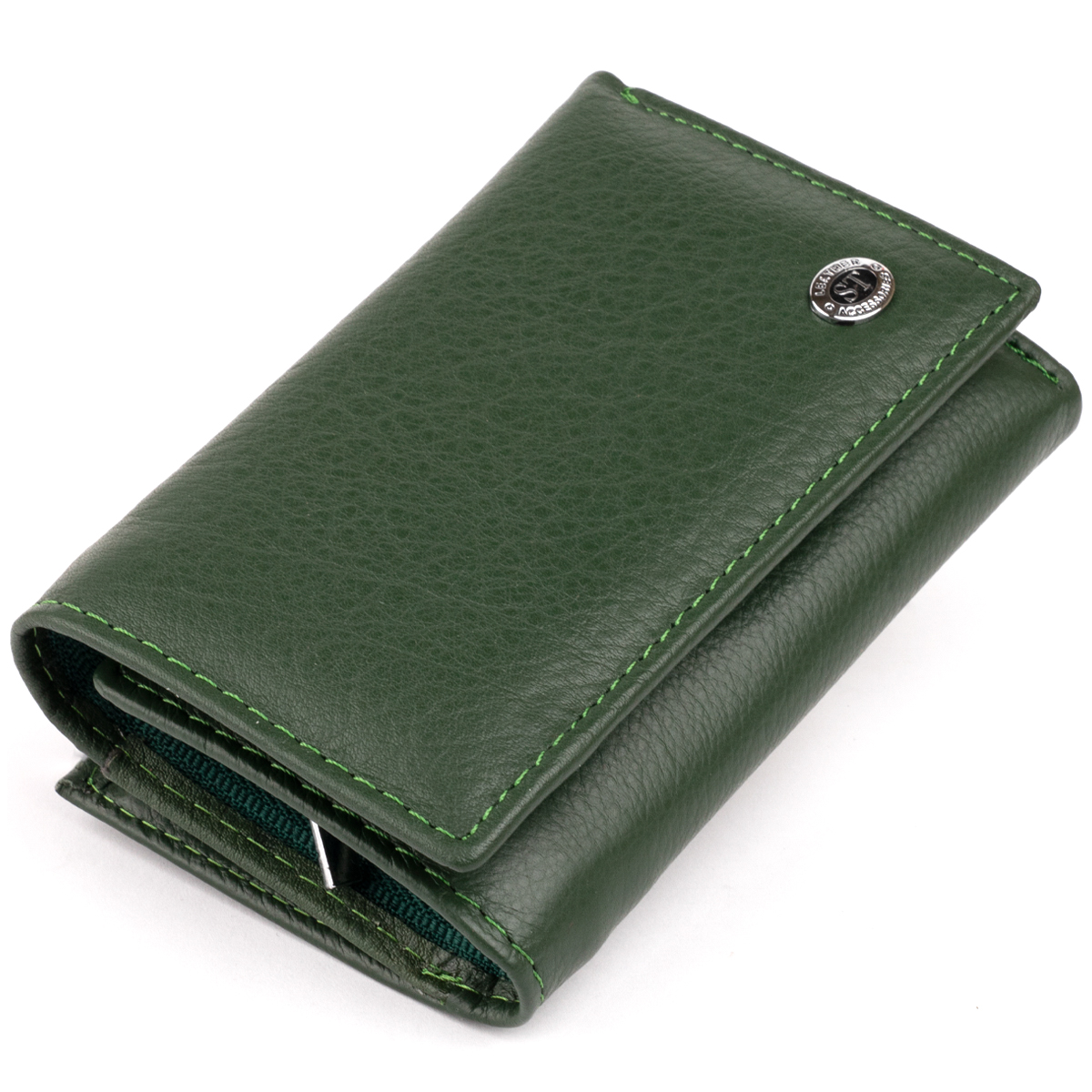 

Женский кожаный кошелек ST Leather 12х7,5х2,5 см Зеленый 000155800