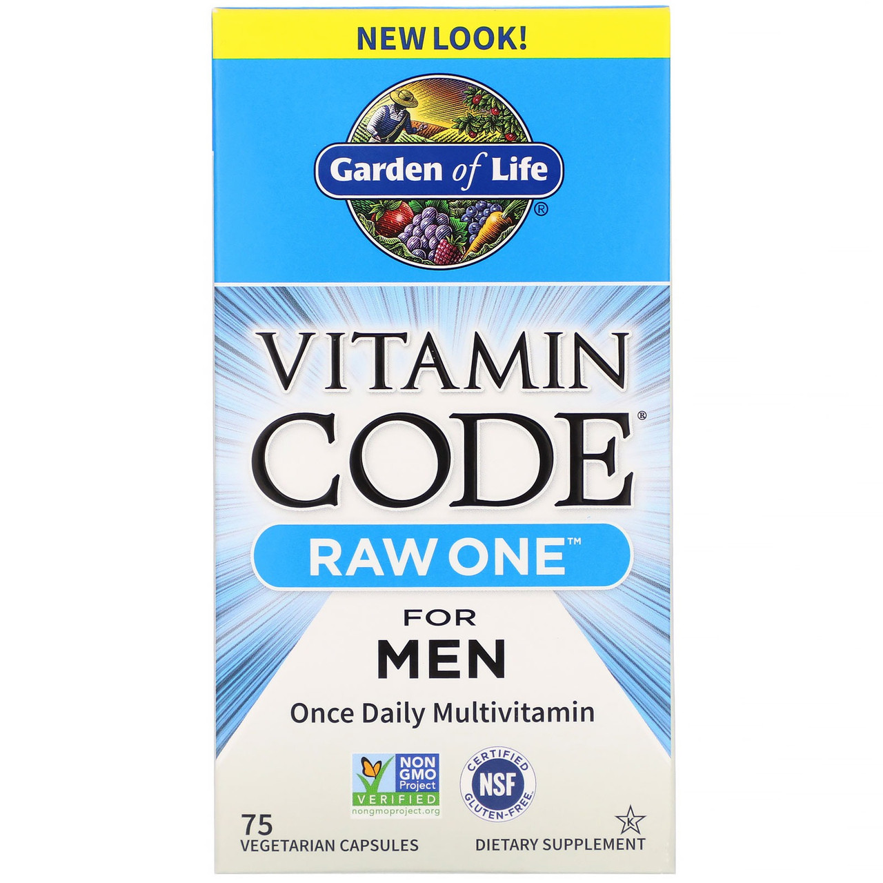 

Натуральные витамины для мужчин Garden of Life Vitamin Code Raw One for Men с экстрактами фруктов, овощей, пробиотиками и энзимами 75 капсул