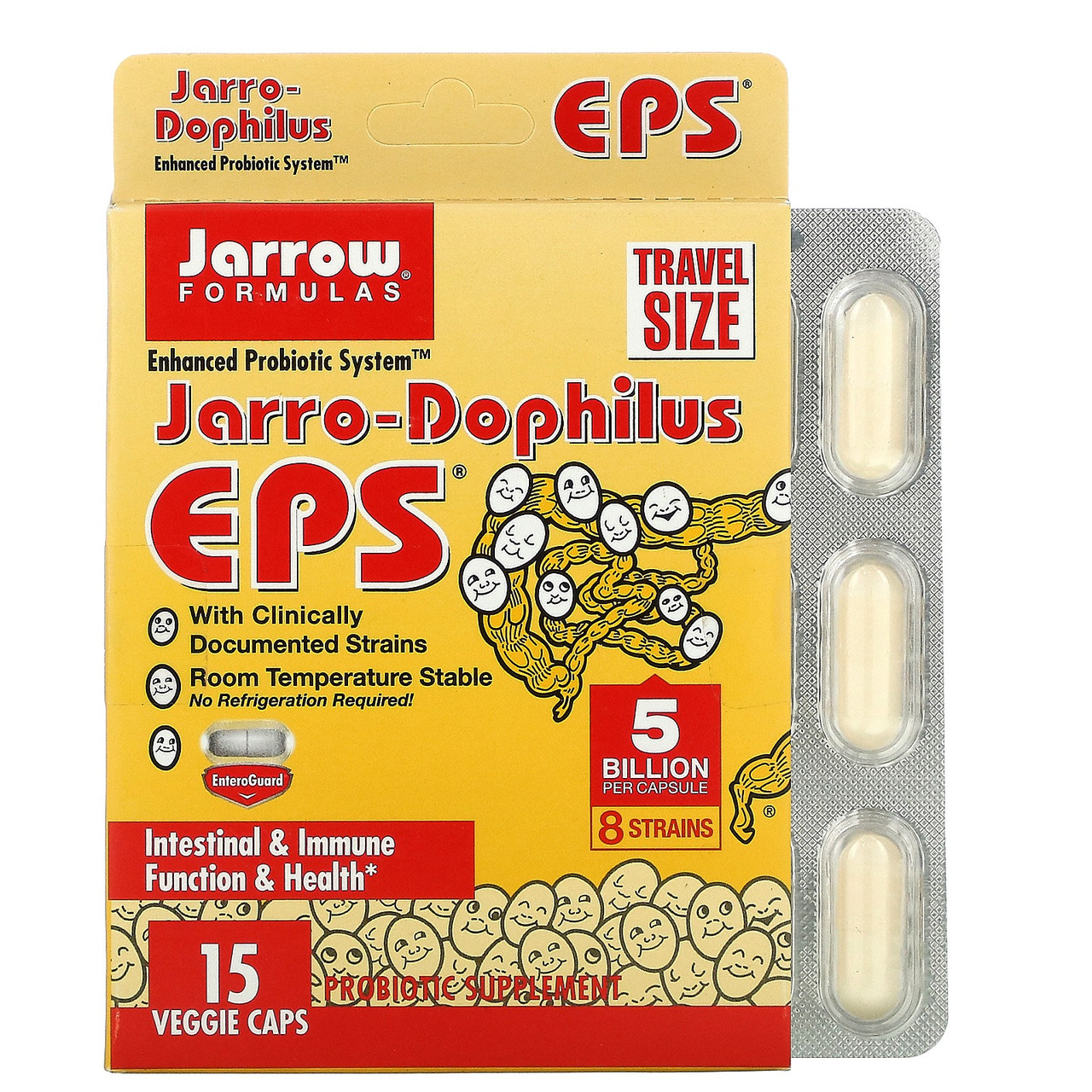 

Пробиотики Jarrow Formulas Jarro-Dophilus EPS 5 миллиардов 15 растительных капсул