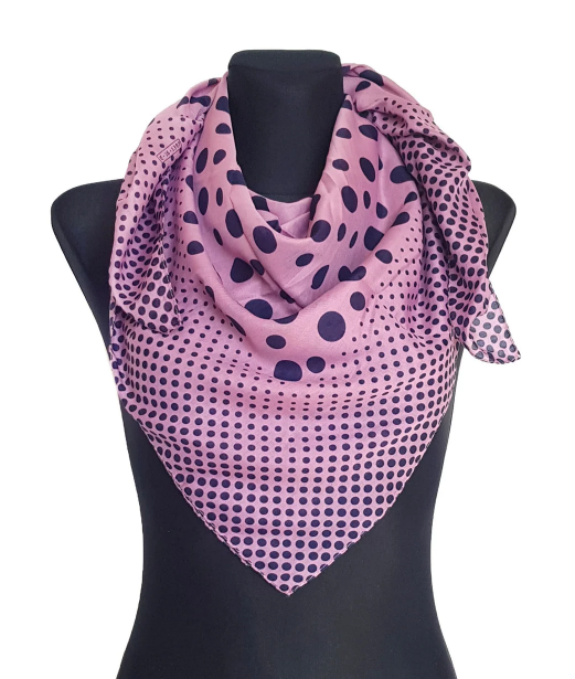 

Легкий батистовый платок Eripek Милли горох 95*95 см сиреневый (горошек индиго)