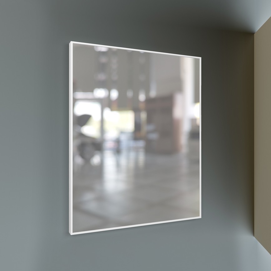 

Дзеркало в алюмінієвому профілі ДЕКОР 700х400 білий Р34