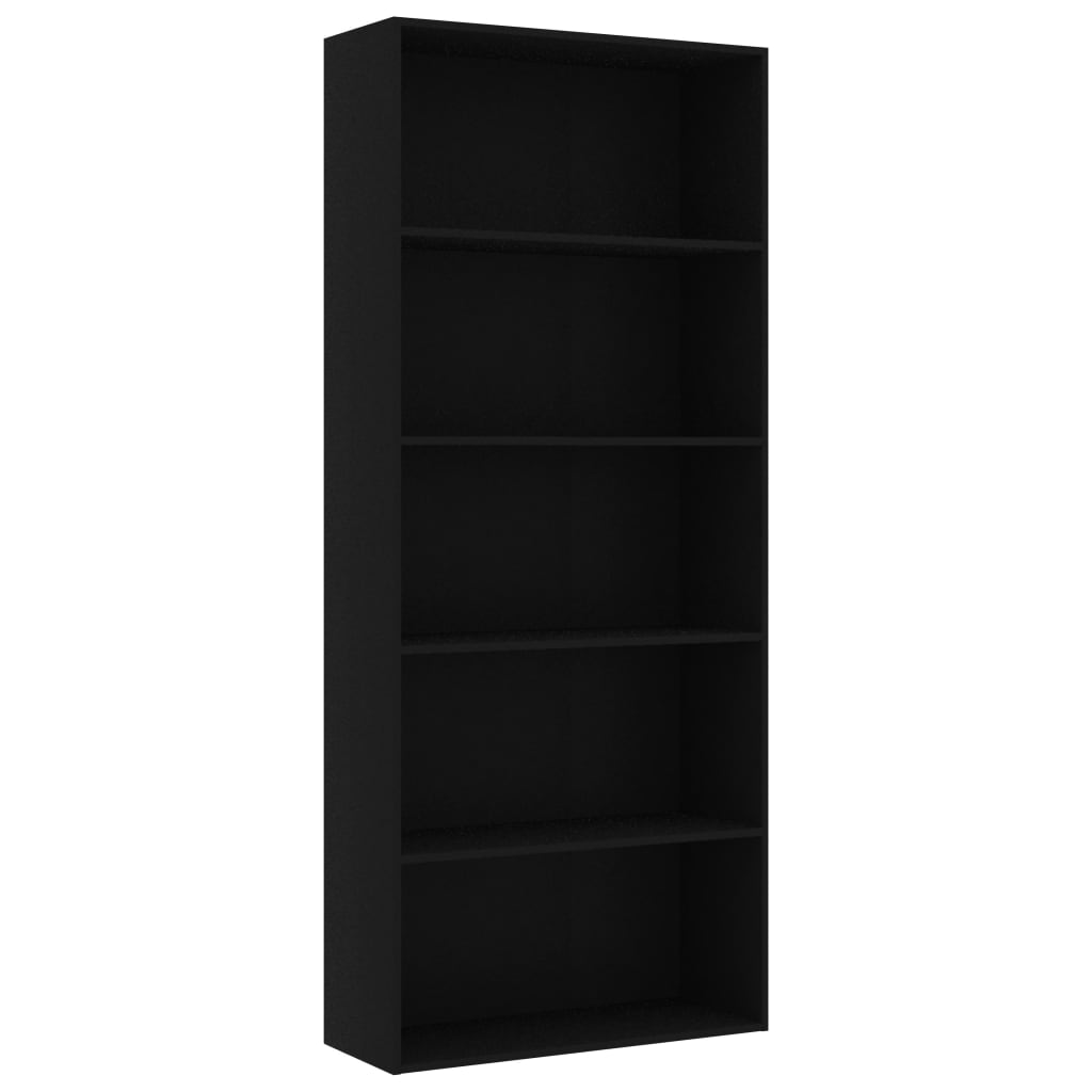 

Книжкова шафа Shumee 80x30x189 см ДСП чорна 801027