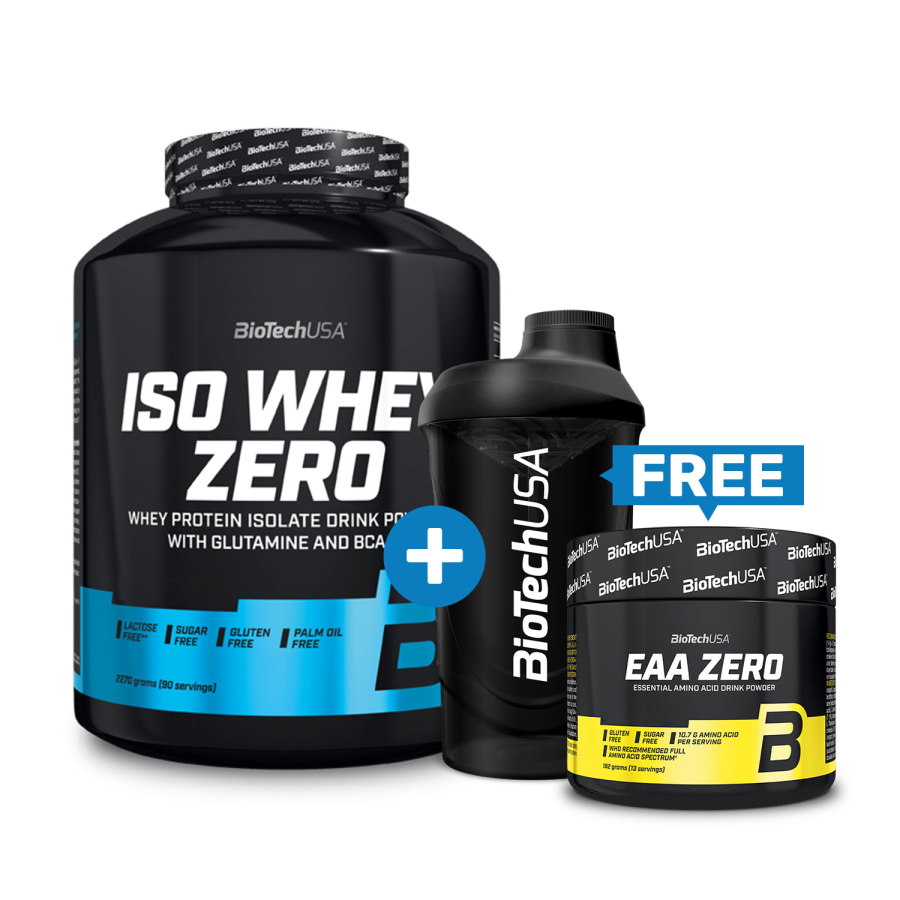 

Протеин BioTech Iso Whey Zero, 2.27 кг + EAA Zero, 182 г + Шейкер Wave, 600 мл, SALE Клубника