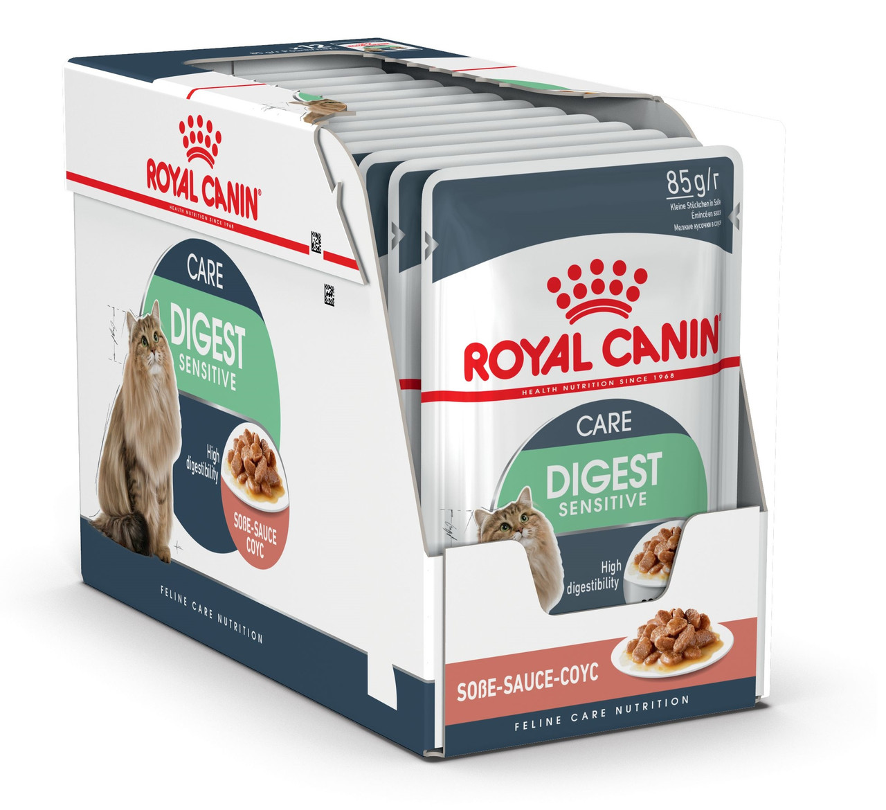 

Влажный корм для кошек с чувствительным пищеварением Royal Canin Digest Sensitive в соусе блок 85 г*12 шт.