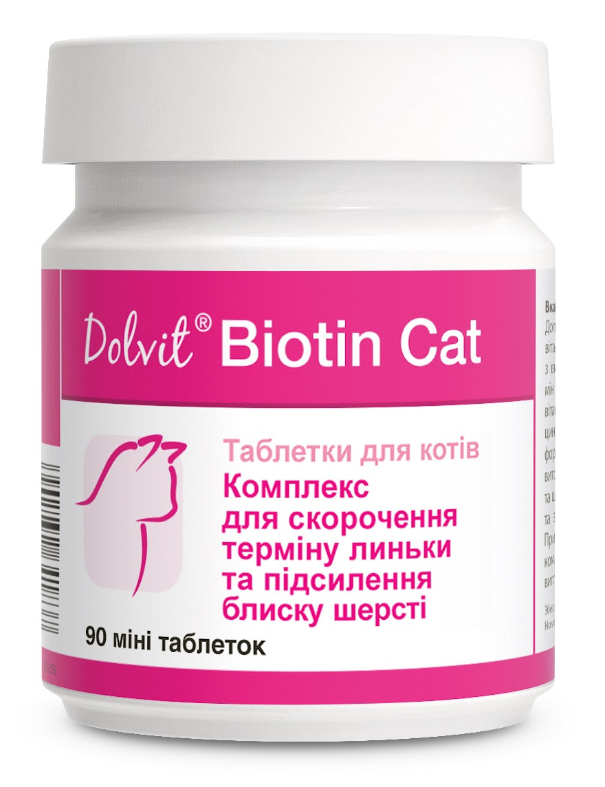 

Витамины для кожи и шерсти для кошек Долвит Биотин Кет Dolvit Biotin Cat 90 табл.