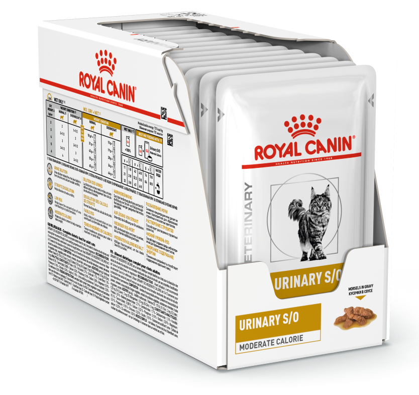 

Влажный корм для кошек с мочекаменной болезнью Royal Canin Urinary S/O Feline Moderate Calorie блок 85 г*12 шт