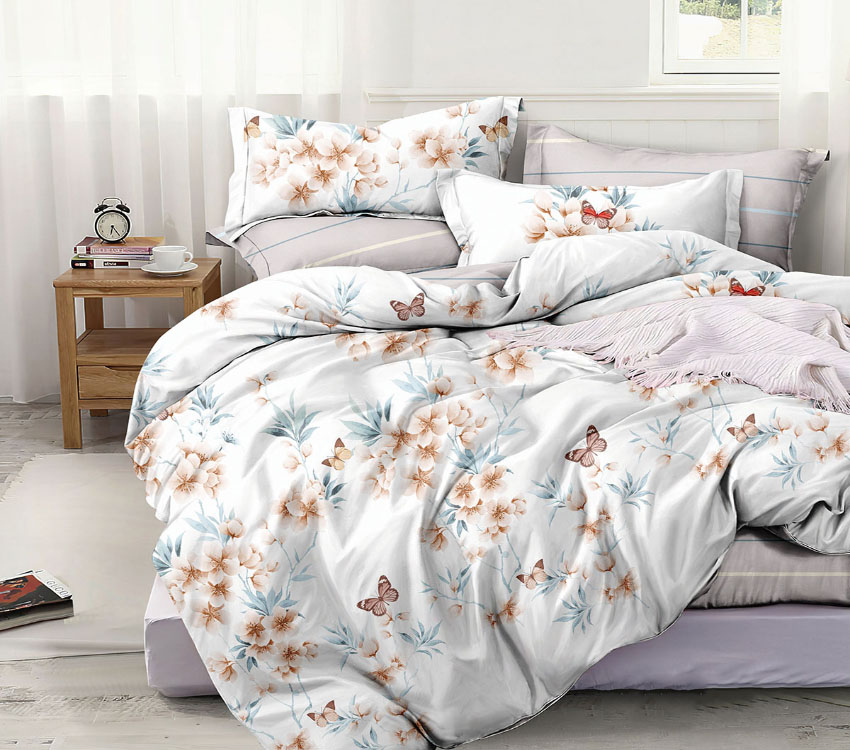 

Комплект постельного белья ТМ TAG Евро Сатин 100% хлопок с компаньоном S452