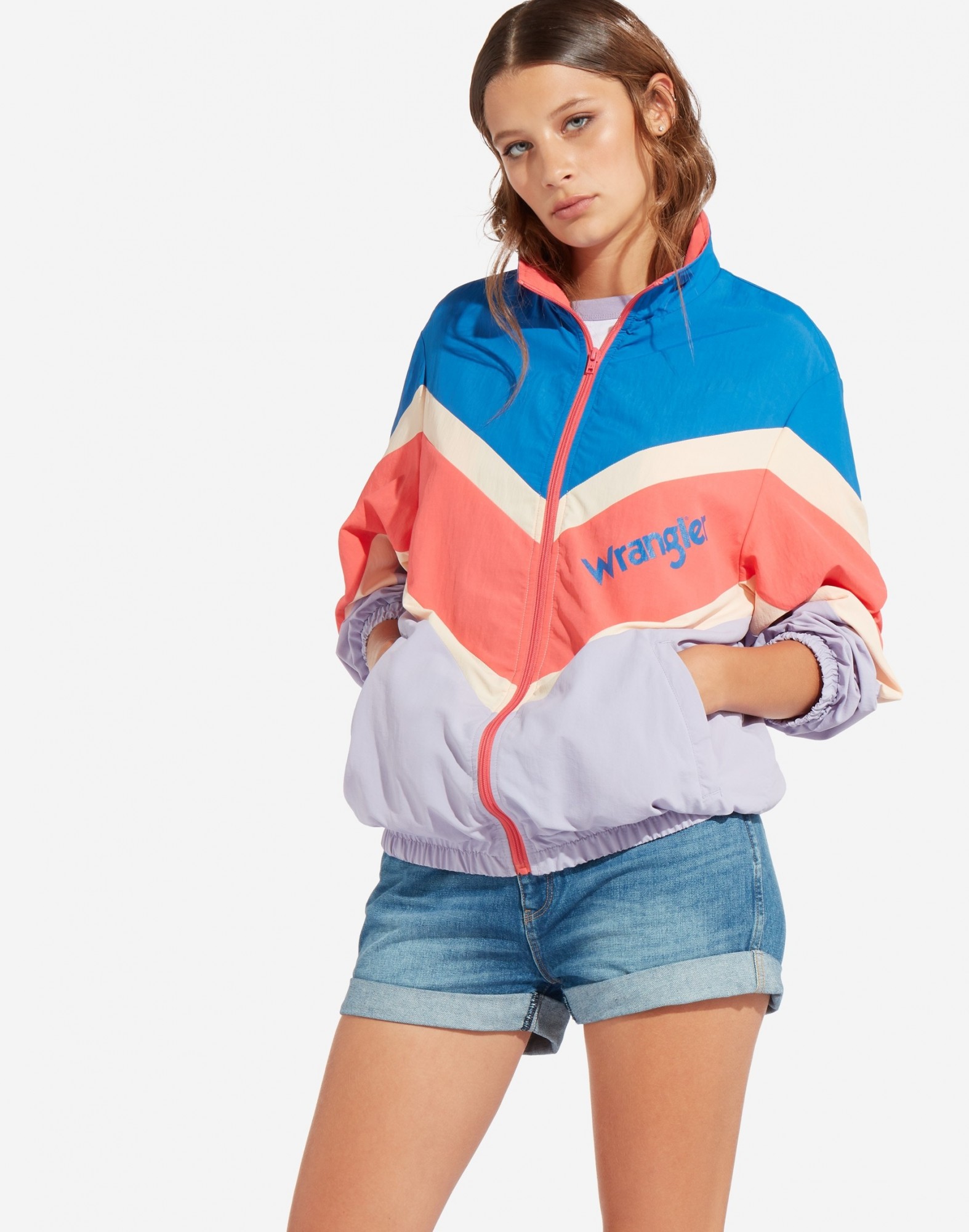 

Ветровка Wrangler Retro Sport Shell Loose Fit Голубой, оранжевый S-00