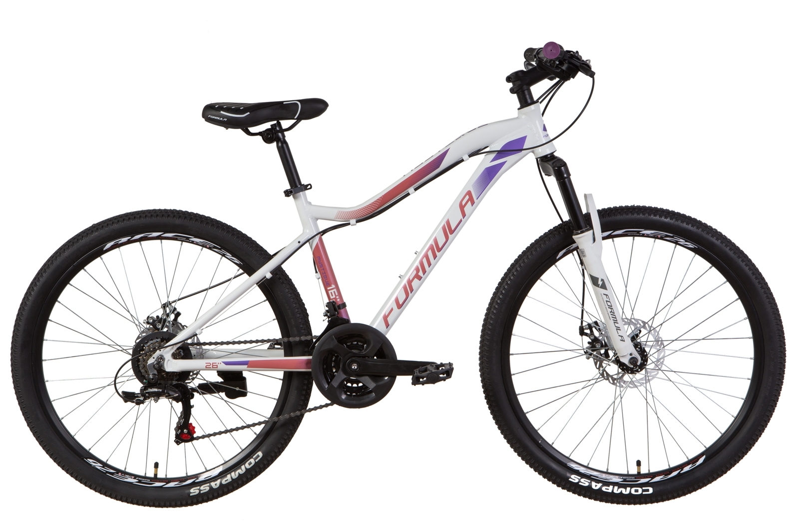 

Велосипед 26" Formula MYSTIQUE 1.0 DD бело-фиолетовый с малиновым 2021