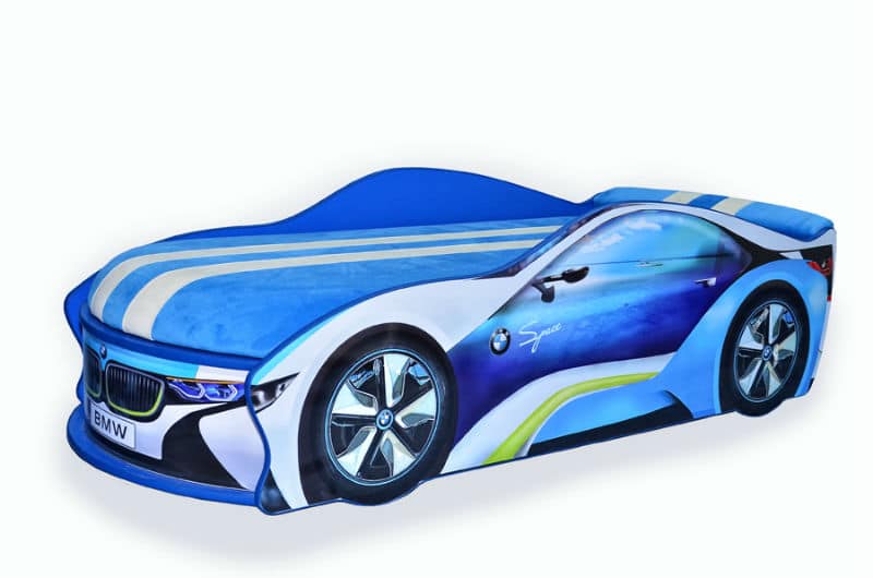 

Кровать машина Mebelkon БМВ Спейс с подъемным механизмом 180х80 синий