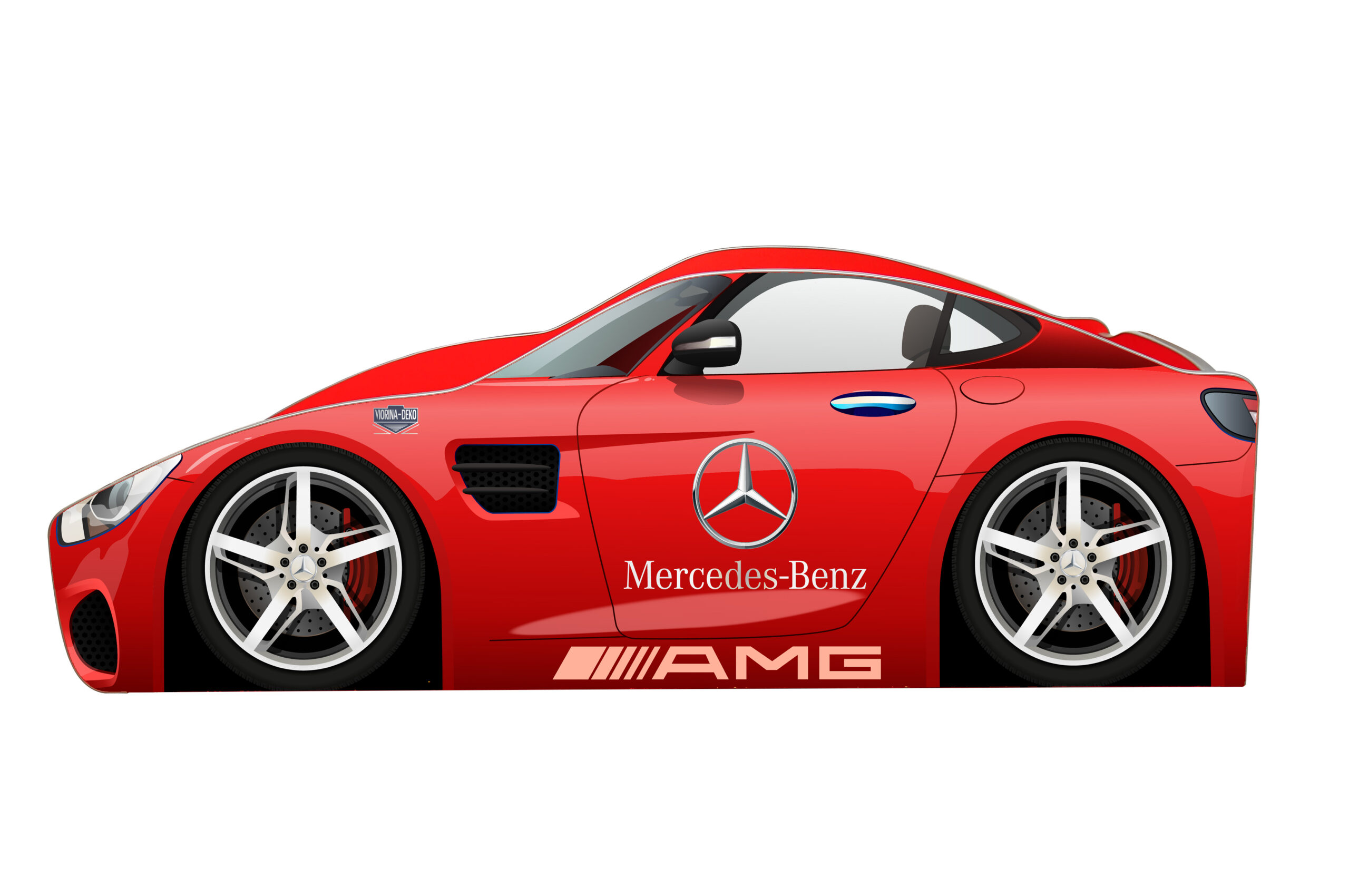 

Кровать машина Viorina Deko серии Бренд Мерседес AMG 150х70 Белый