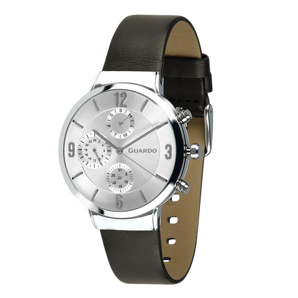 

Часы наручные Guardo B01312-2 Dark Brown-Silver-White
