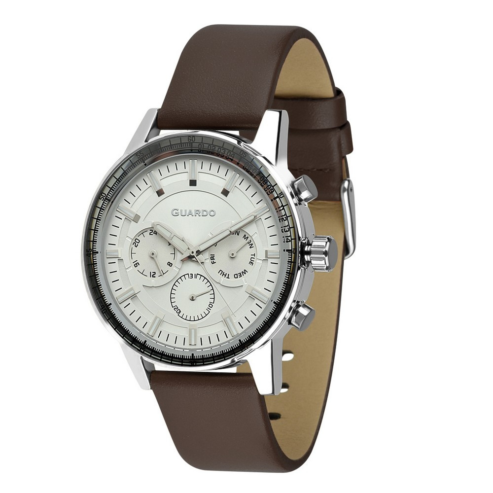

Часы наручные Guardo 012287-2 Brown-Silver-White