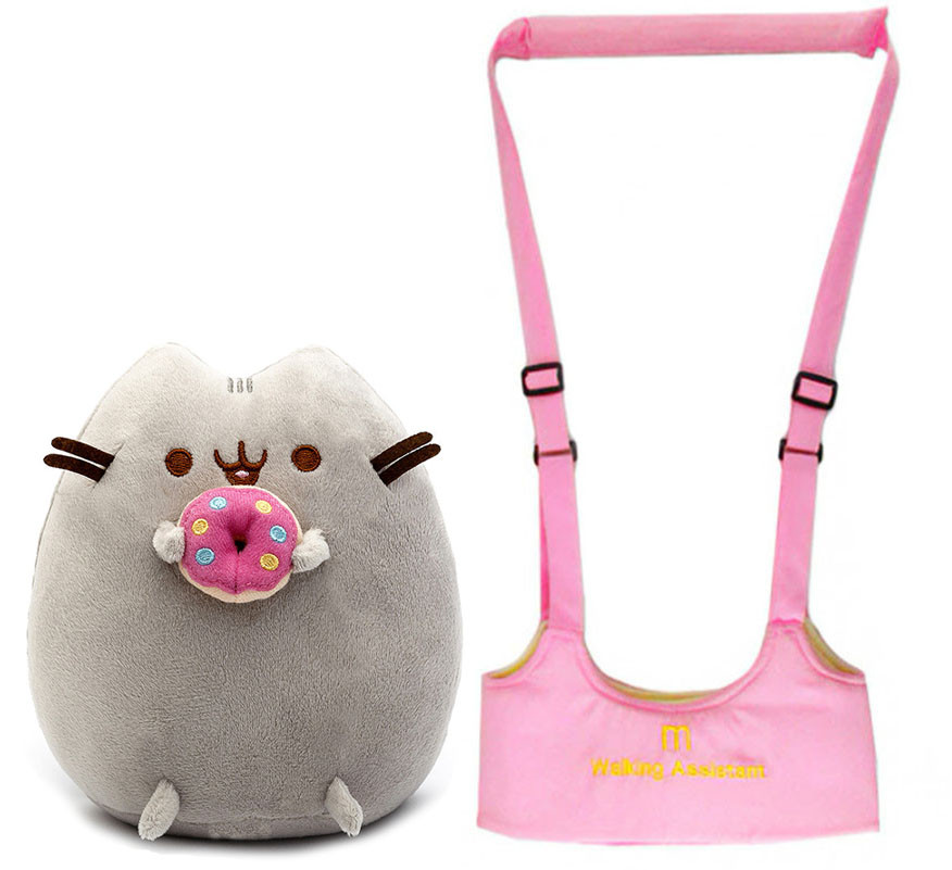 

Набор мягкая игрушка кот с пончиком Пушин кэт и детские вожжи-ходунки Walking Assistant (n-1138)