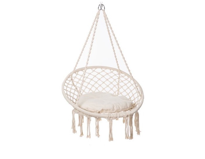 

Гамак сидячий Macrame большой с подушкой, цвет бежевый