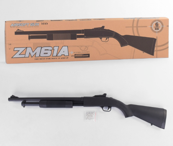 

Игрушечный металлический автомат ZM 61 A дробовик на пульках L 00032